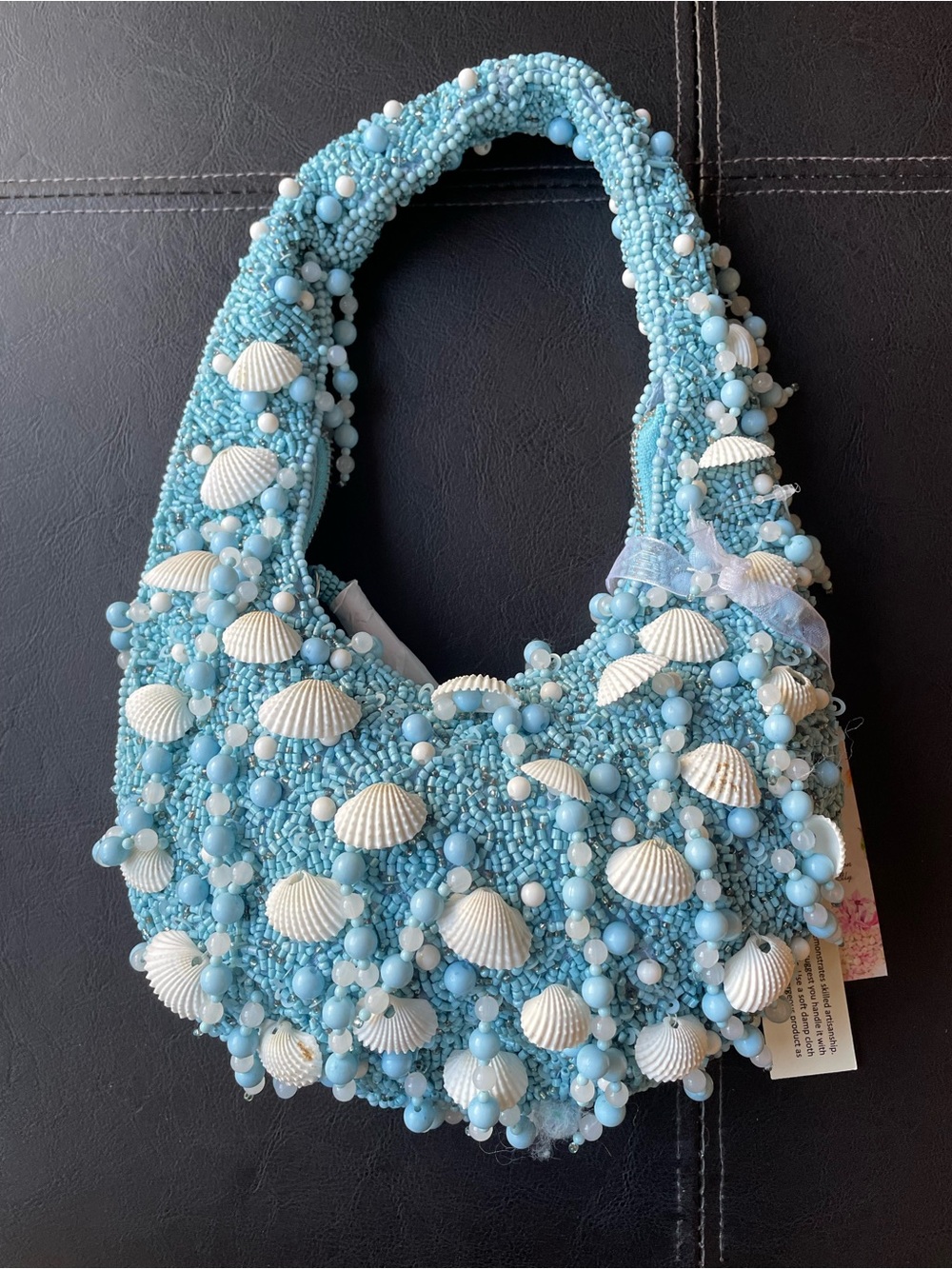 NWT Viral TikTok Tj maxx Beaded seaShell, shell Clutch mini hobo bag handbag